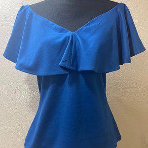 Unique Vintage Royal Blue 1950s Frenchie Top XL/14